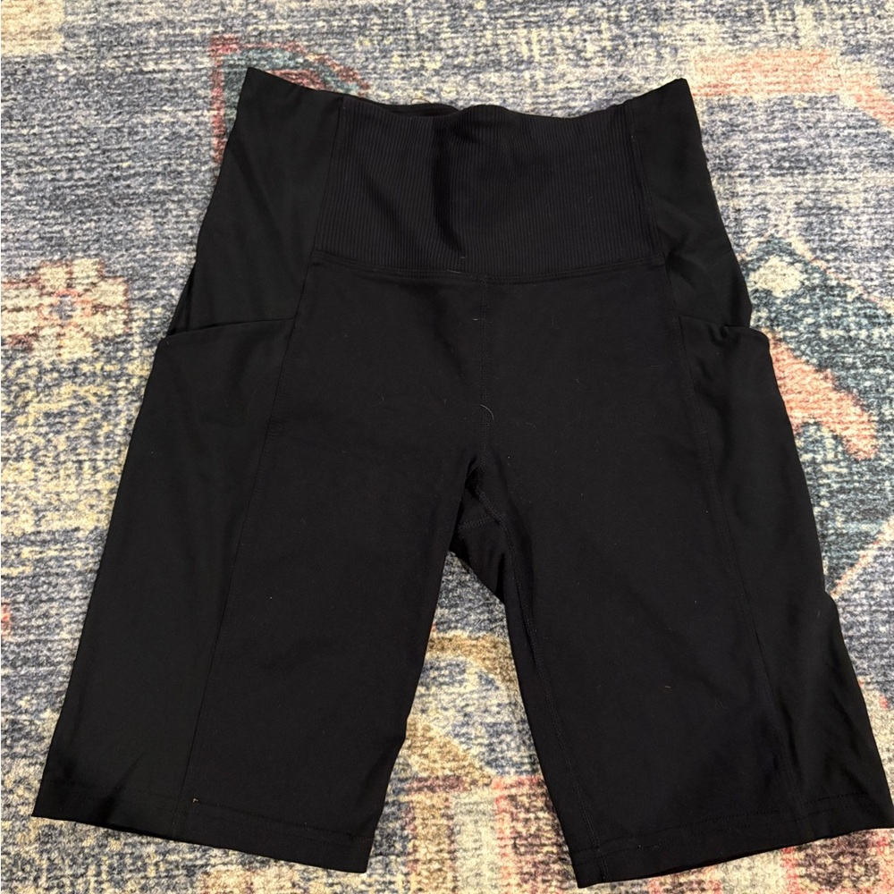 Athleta Black Bike Shorts High-Rise Performance